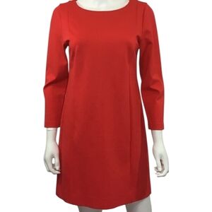 J Crew Women’s Red Ponte Shift Dress Stretch Career Cocktail (Size:12)